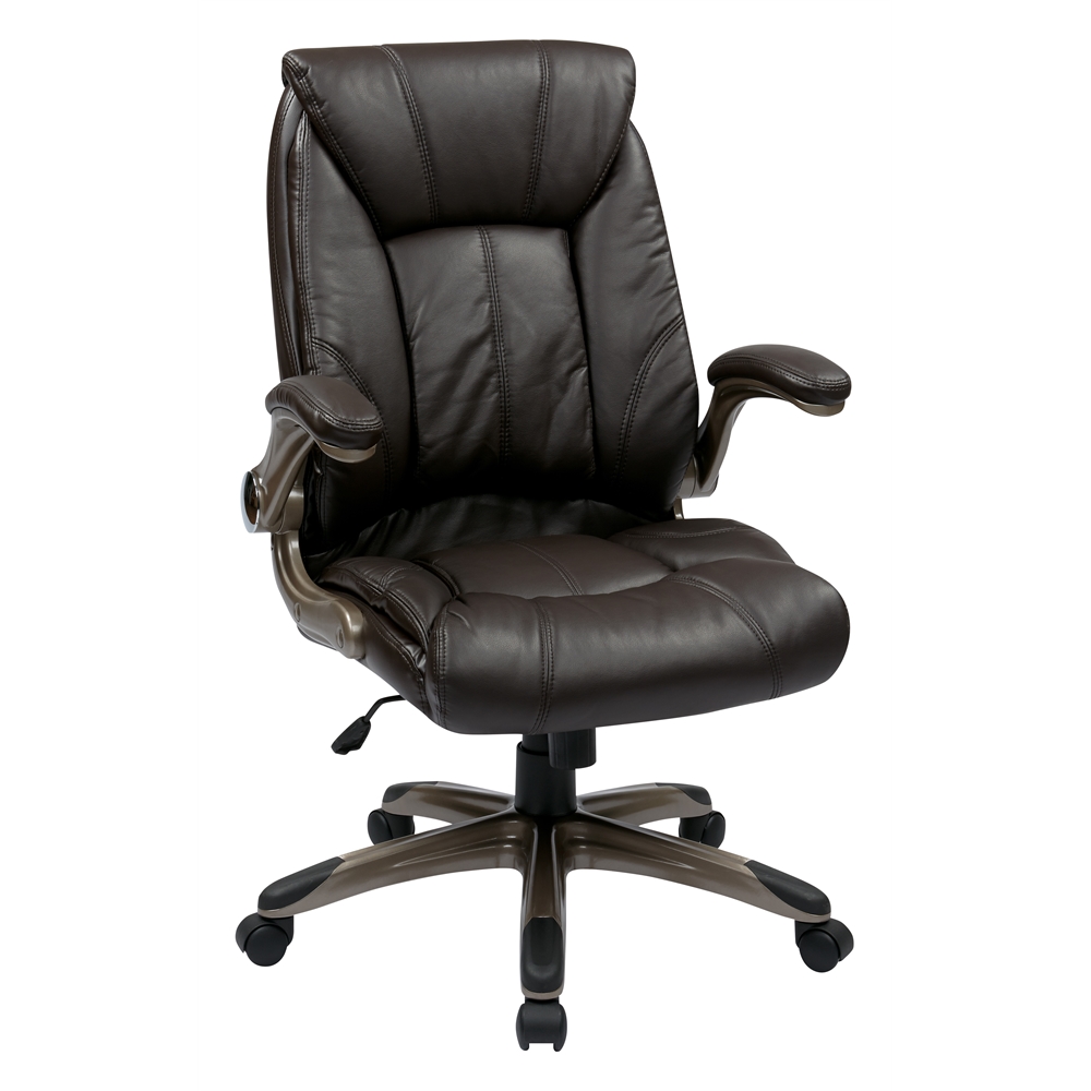 Faux Leather Mid Back Managers Chair. Picture 1