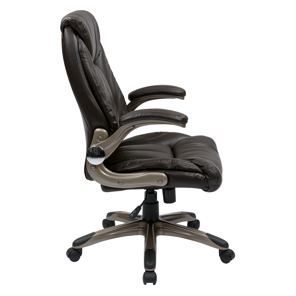 Faux Leather Mid Back Managers Chair. Picture 2