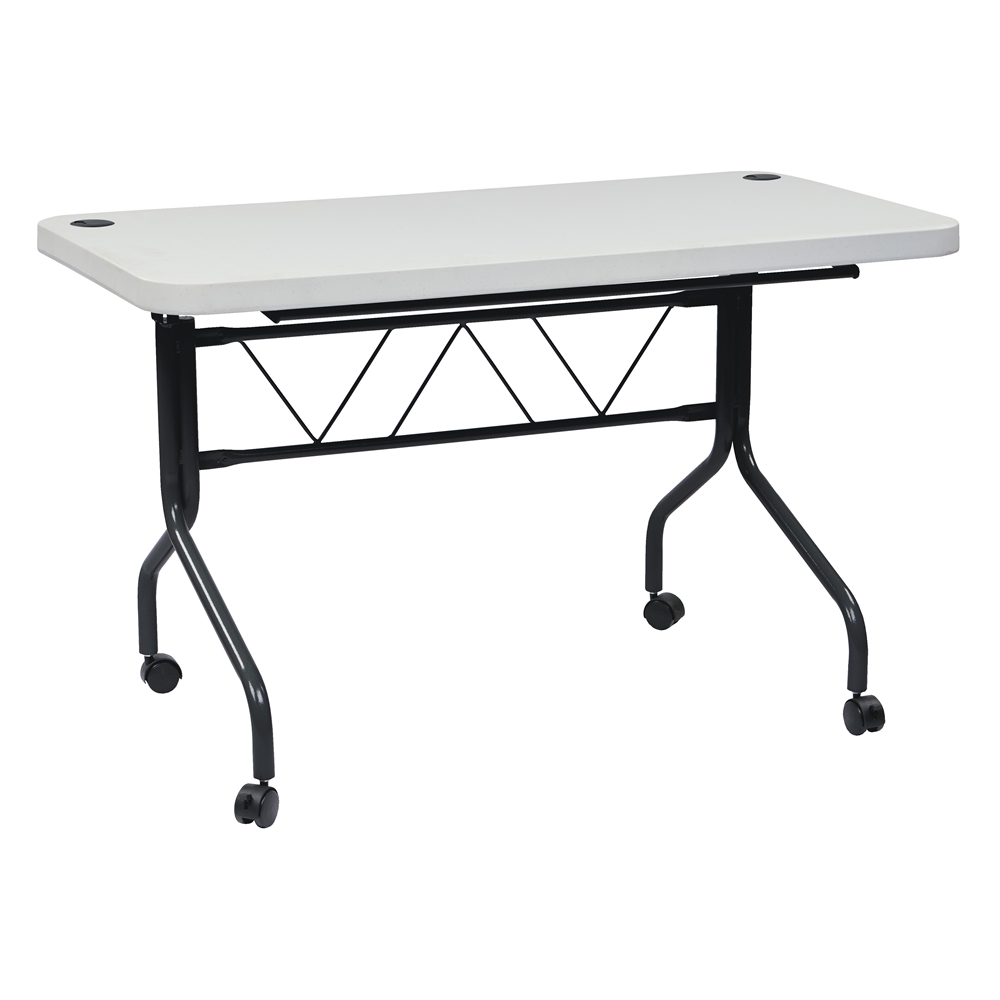4’ Resin Multi Purpose Flip Table with Locking Casters. Picture 1