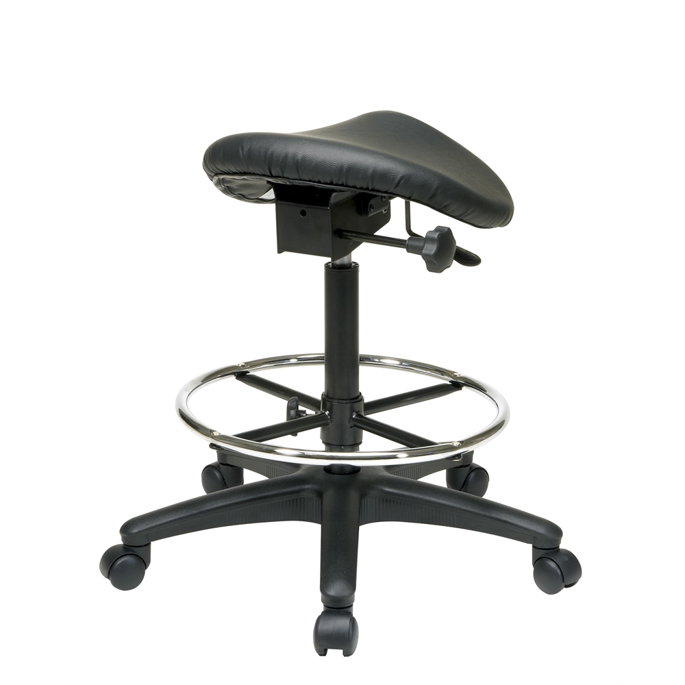 Backless Stool with Saddle Seat. Picture 3