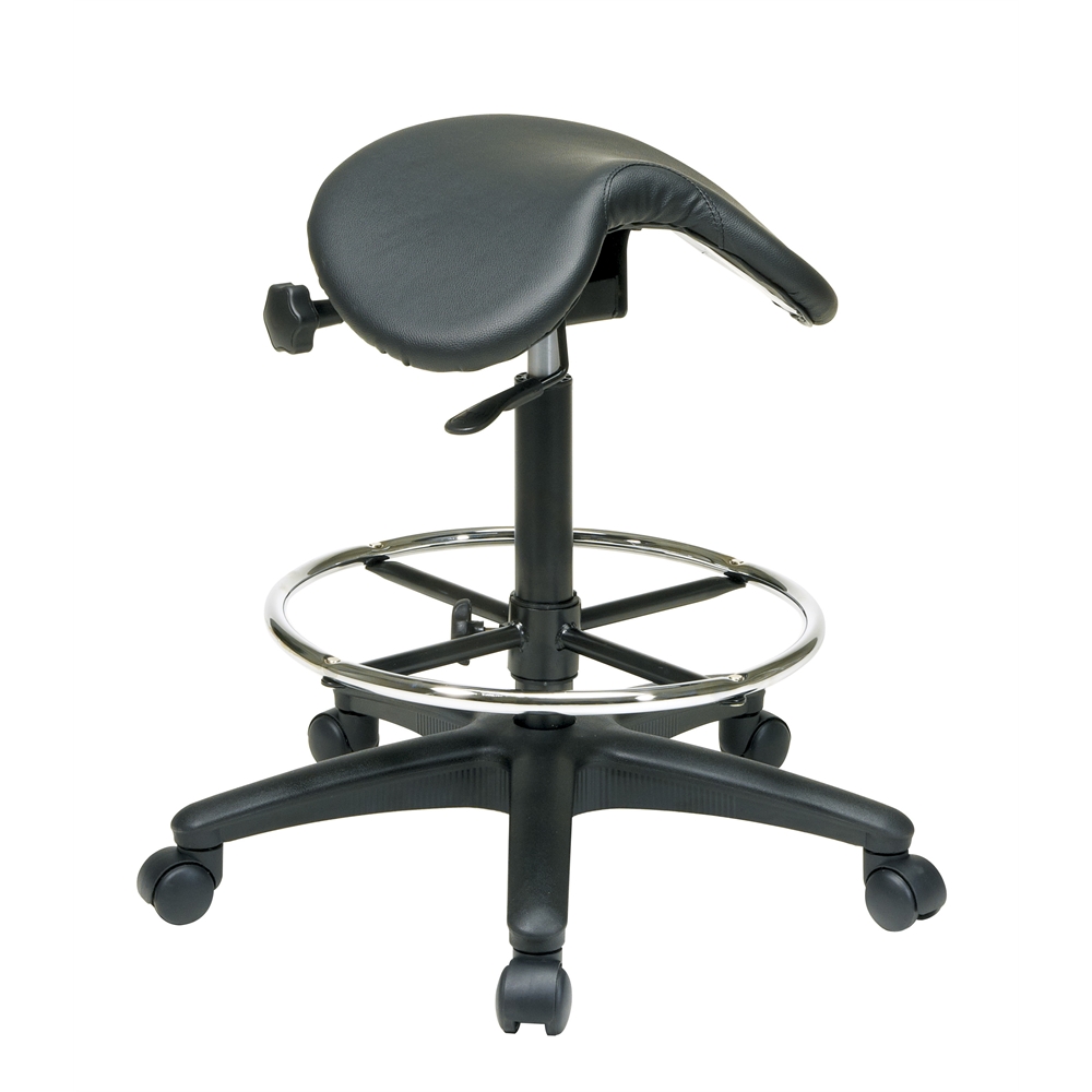 Backless Stool with Saddle Seat. Picture 1