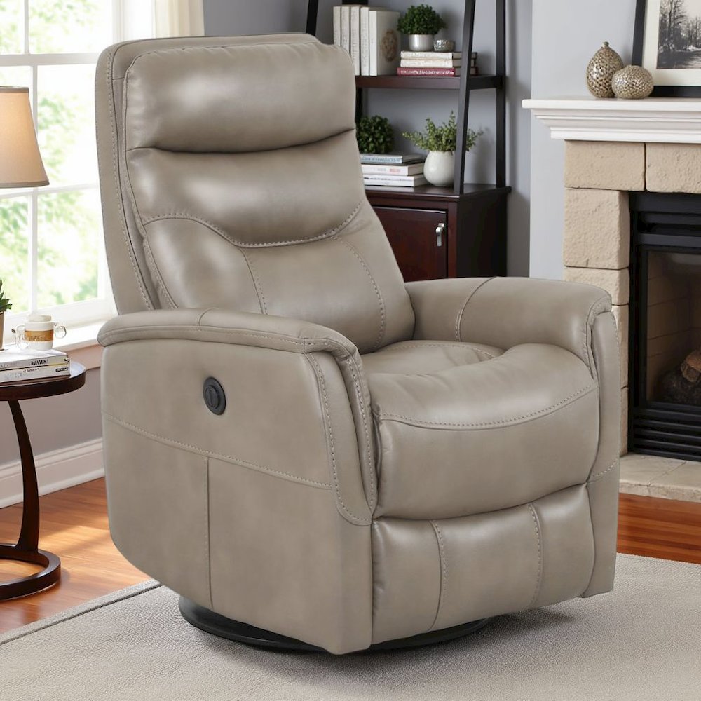 Linen Recliner Nursery Glider – Boucle Chair with Power Lift Feature. Picture 4