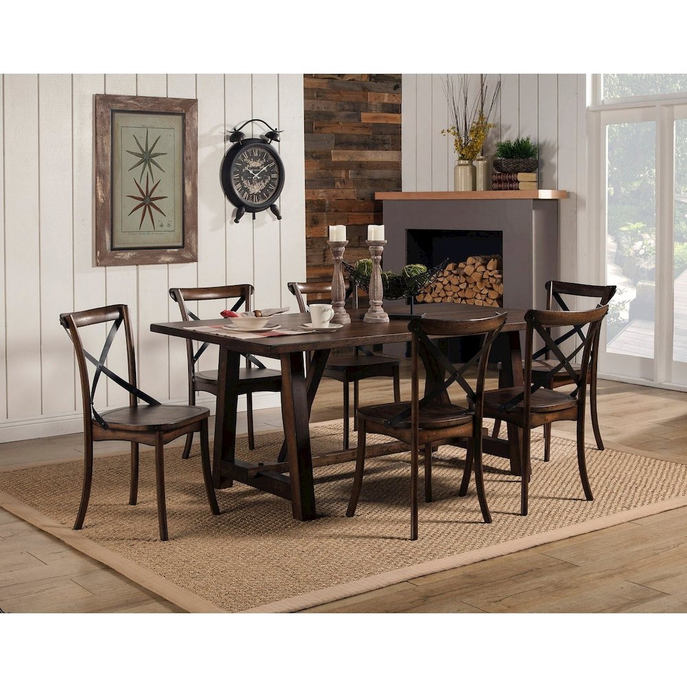 Arendal Trestle Rectangular Dining Table, Burnished Dark Oak. Picture 2