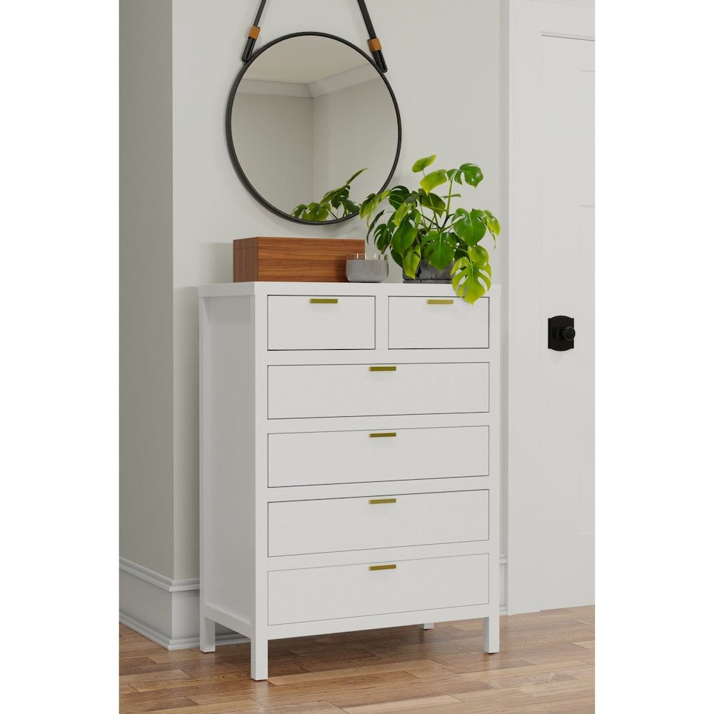 Carmel 6 Drawer Chest, White. Picture 2
