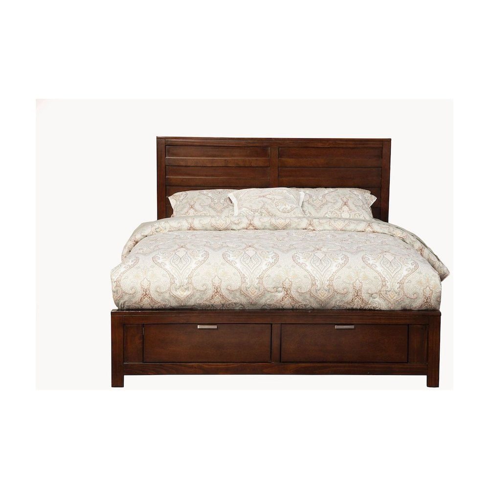 Carmel California King Storage Bed, Cappuccino. Picture 1