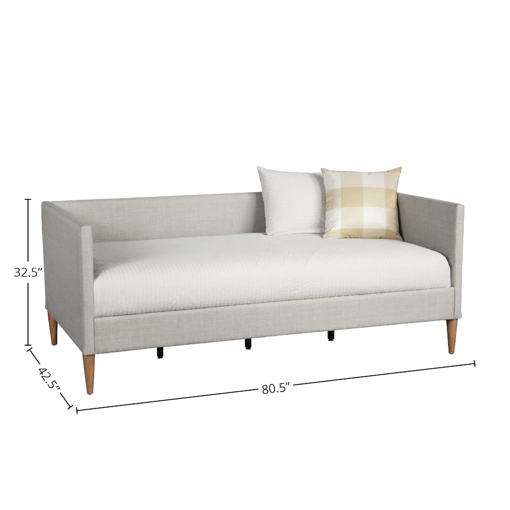 Britney Twin Day Bed, Light Grey Linen. Picture 1