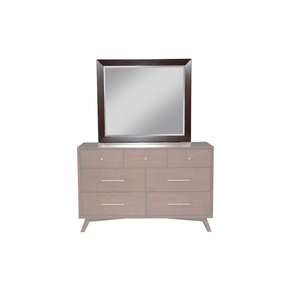 Flynn Mid Century Modern Mirror, Walnut. Picture 3