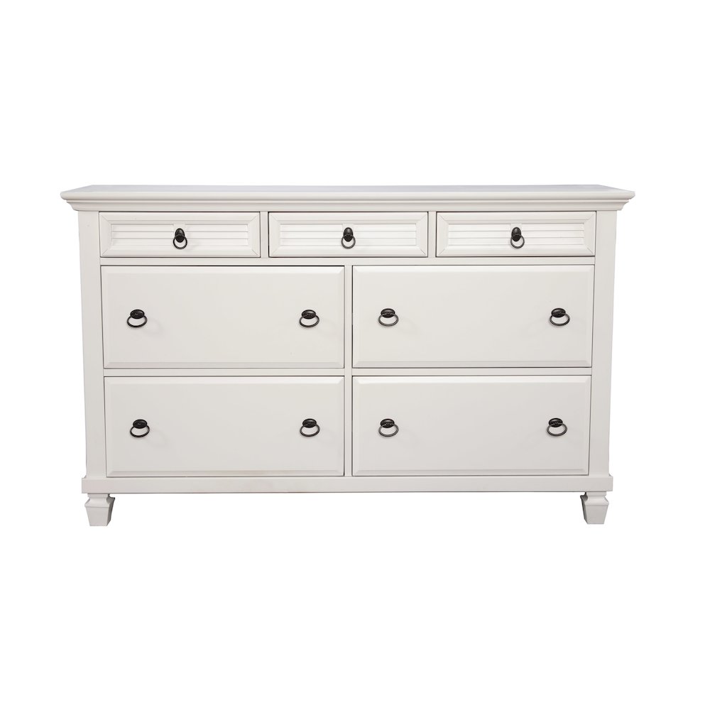 Winchester 7 Drawer Dresser, White. Picture 1