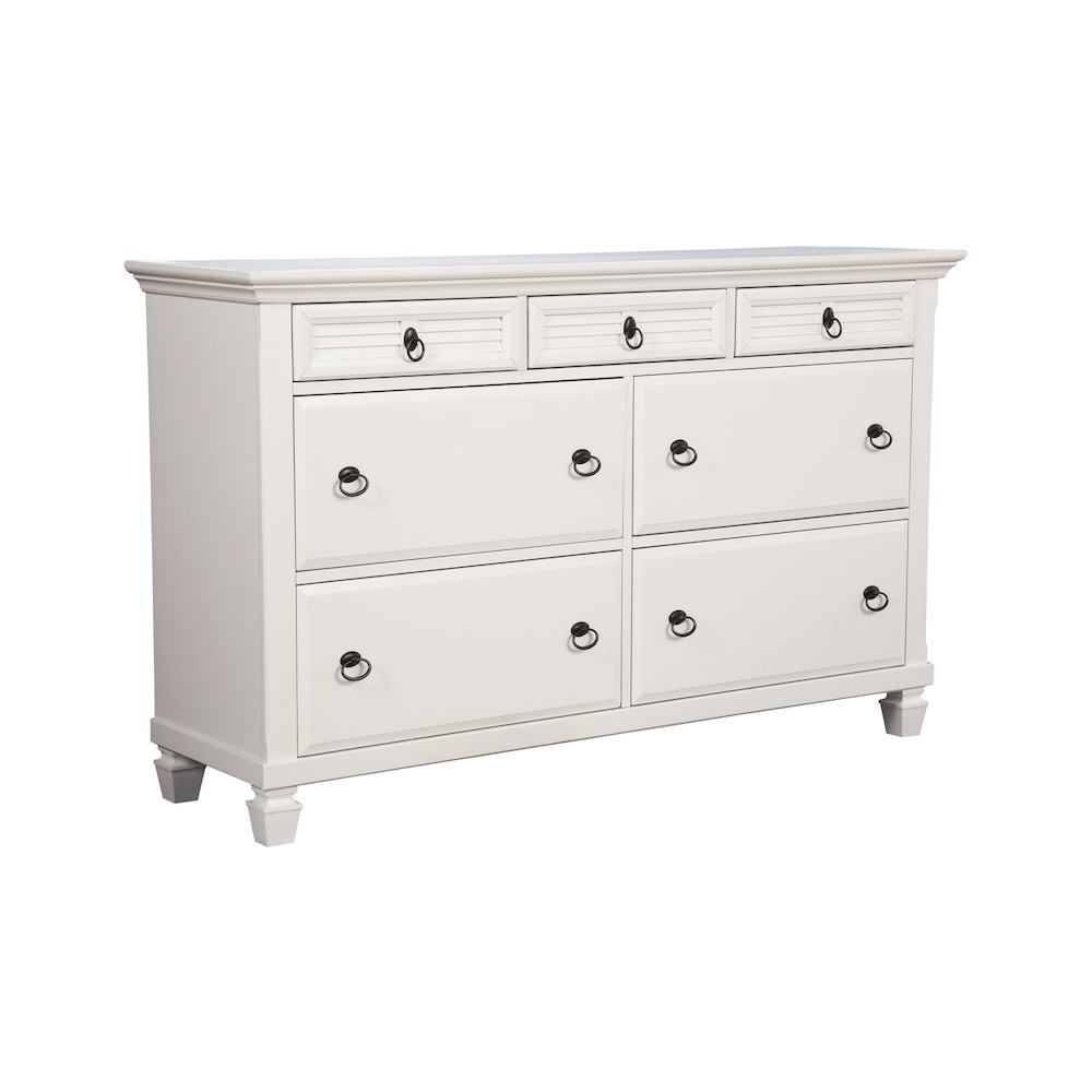 Winchester 7 Drawer Dresser, White. Picture 3