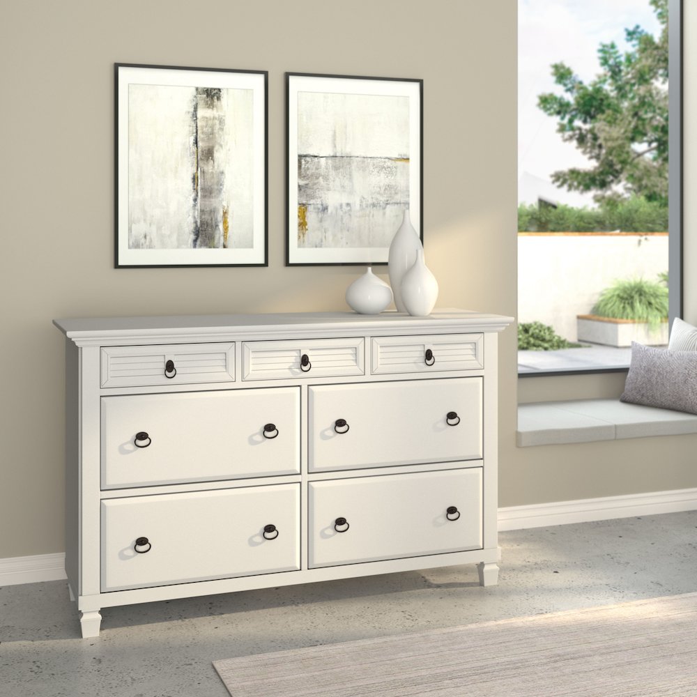 Winchester 7 Drawer Dresser, White. Picture 8