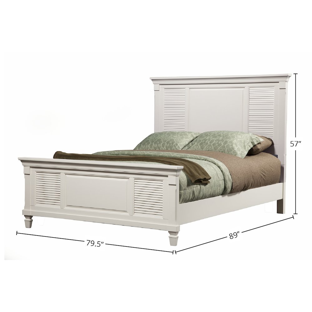 Winchester Eastern King Shutter Panel Bed, White. Picture 1
