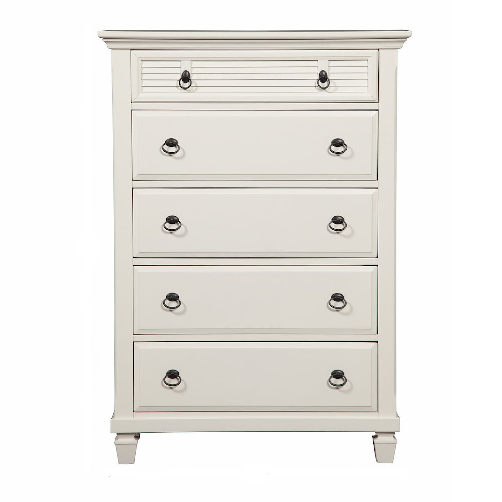 Winchester 5 Drawer Chest, White. Picture 5