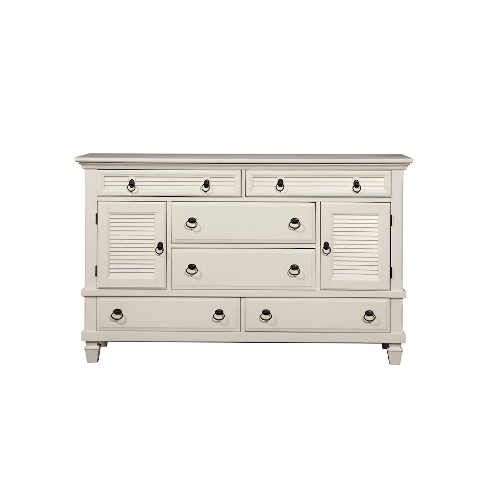 Winchester 6 Drawer Dresser w/2 Cabinets, White. Picture 5