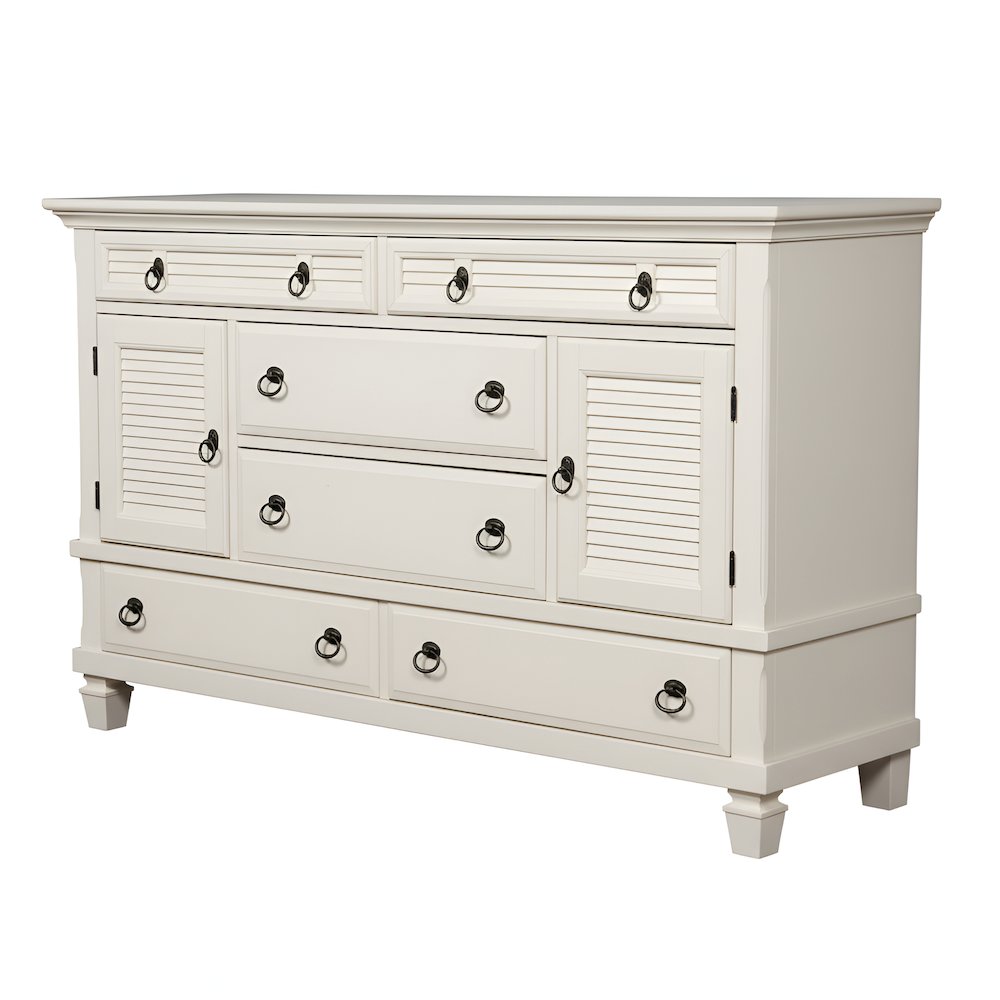 Winchester 6 Drawer Dresser w/2 Cabinets, White. Picture 6