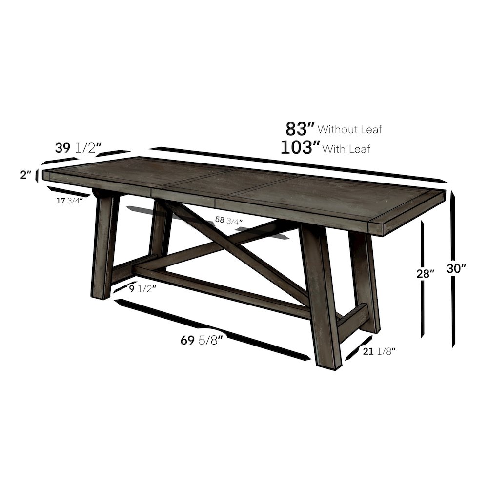Newberry Extension Dining Table, Salvaged Grey. Picture 4