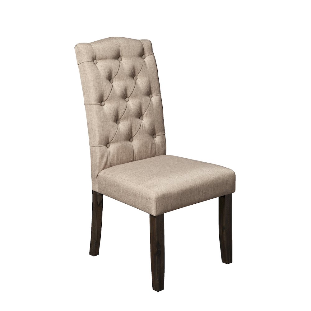 Newberry Set of 2 Button Tufted Parson Chairs, Salvaged Grey. Picture 1