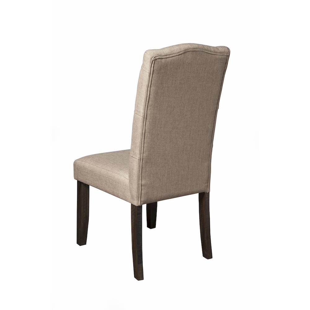 Newberry Set of 2 Button Tufted Parson Chairs, Salvaged Grey. Picture 4