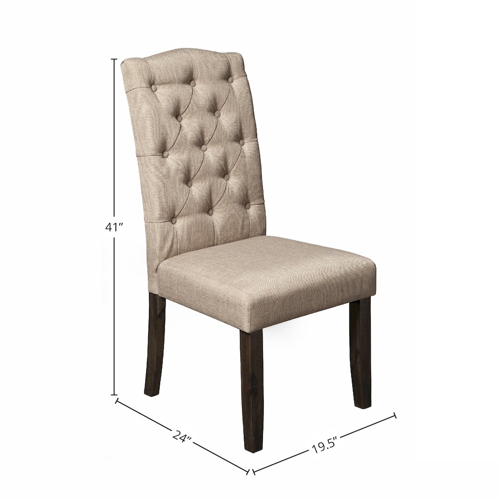 Newberry Set of 2 Button Tufted Parson Chairs, Salvaged Grey. Picture 3