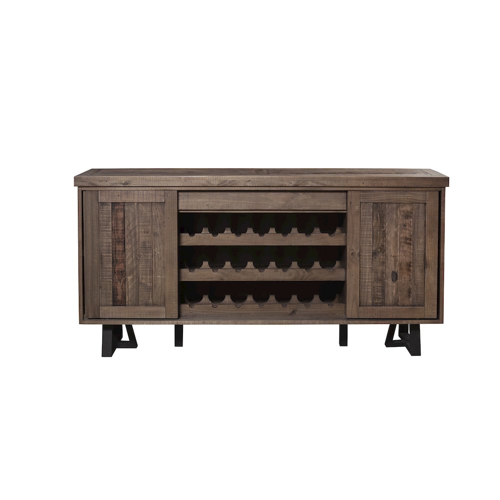 Prairie Sideboard with Wine Holder, Natural/Black. Picture 2