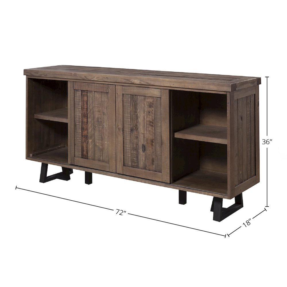 Prairie Sideboard with Wine Holder, Natural/Black. Picture 1