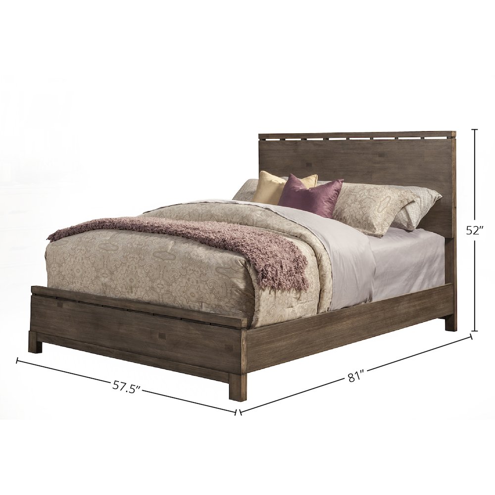 Sydney Full Size Panel Bed, Weathered Grey. Picture 1