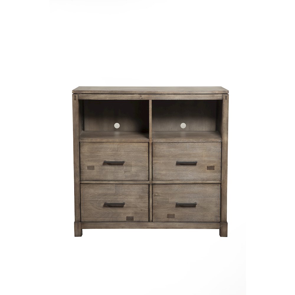 Sydney 4 Drawer TV Media Chest, Weathered Grey. Picture 1