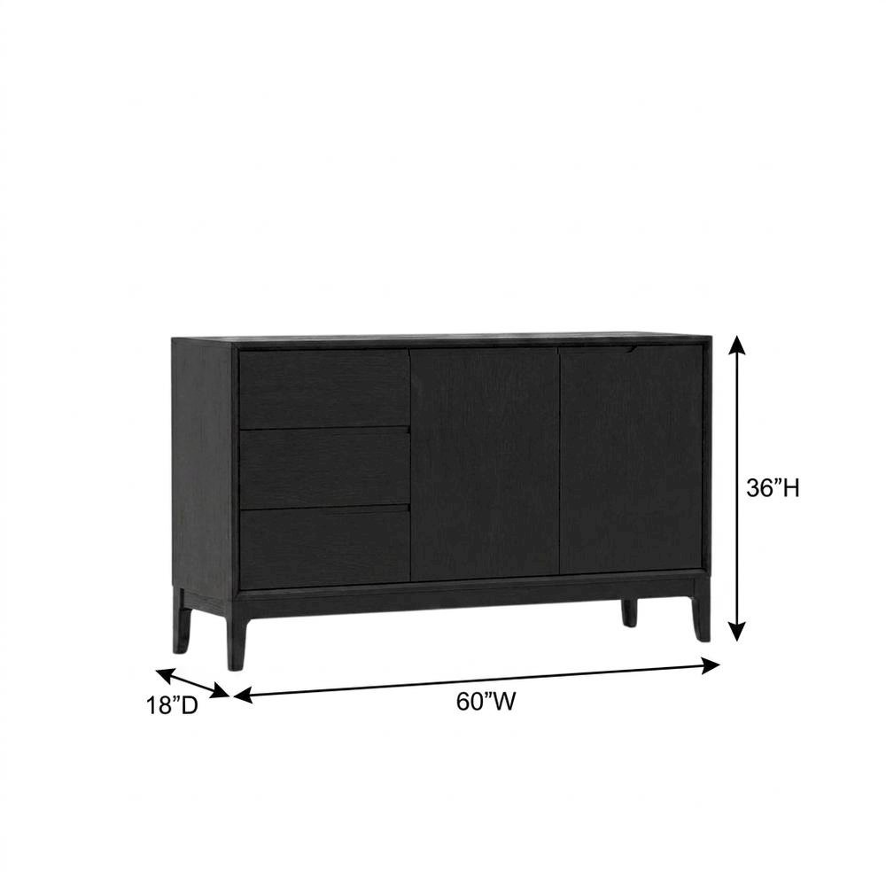 Mindy Wood Dining Server with Open Shelving and Buffet Storage Cabinet. Picture 5