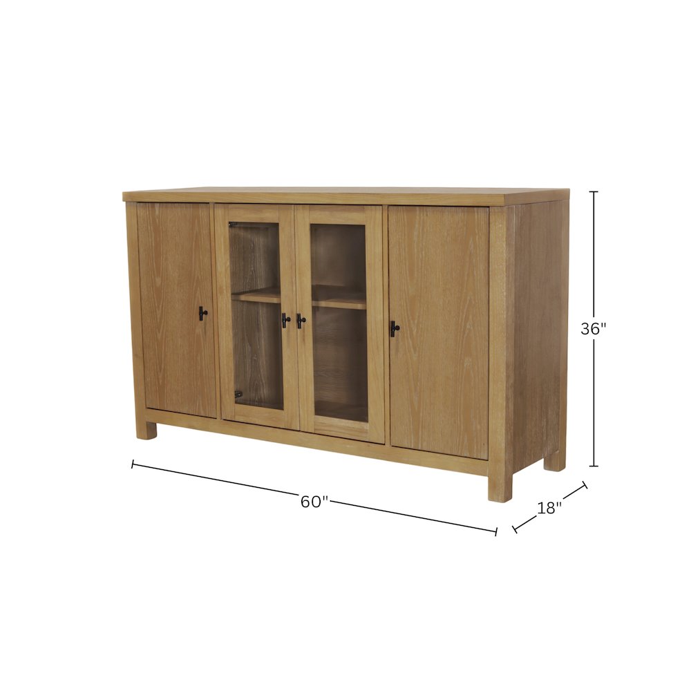 Eleanor Glass & Wood Sideboard. Picture 3