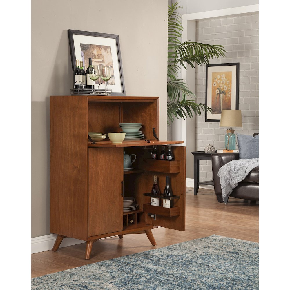 Flynn Large Bar Cabinet w/Drop Down Tray, Acorn. Picture 6
