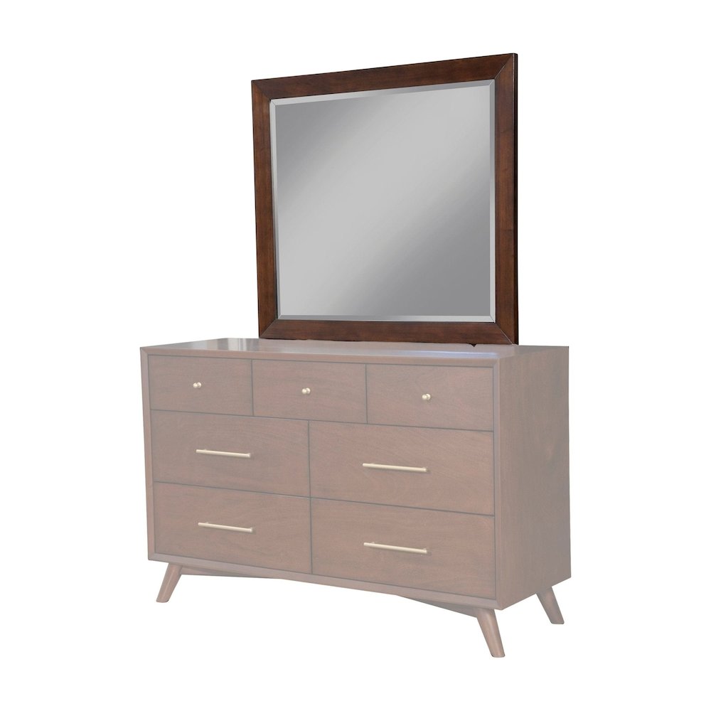 Flynn Mid Century Modern Mirror, Walnut. Picture 1