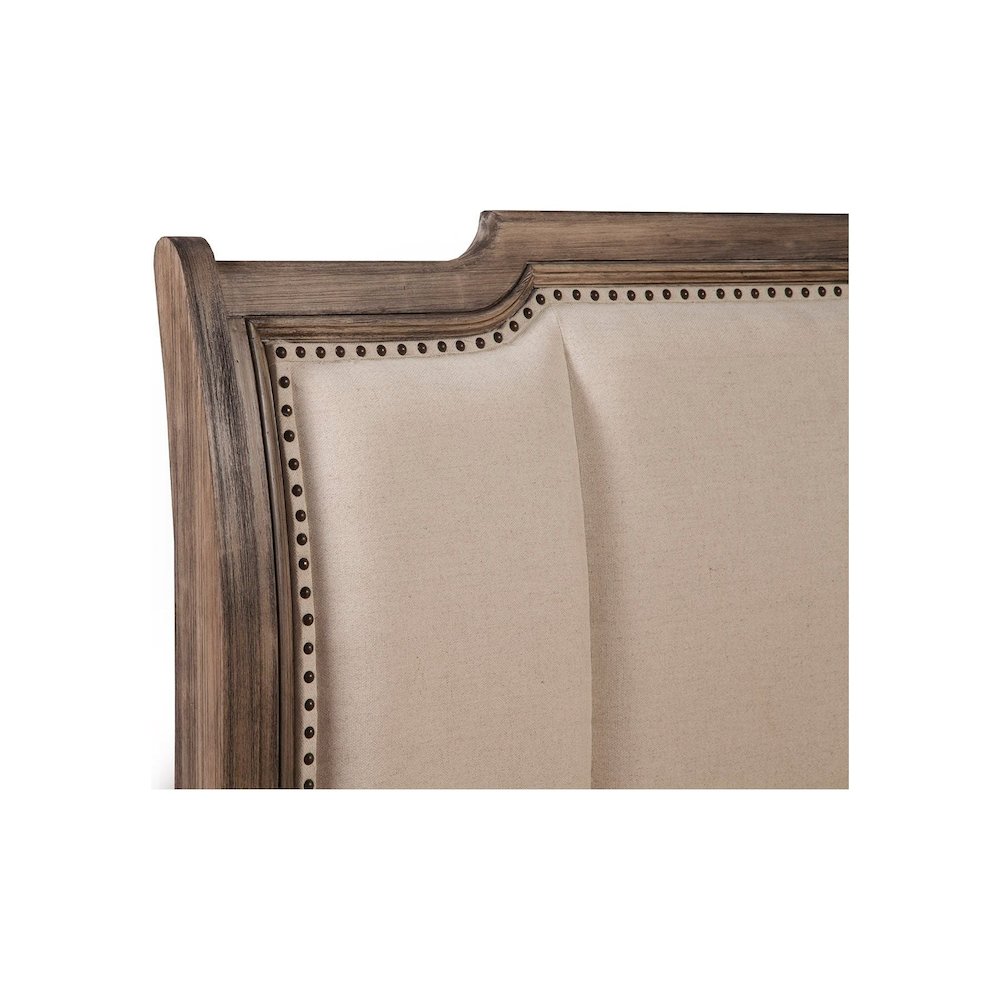Melbourne Queen Sleigh Bed w/Upholstered Headboard, French Truffle. Picture 4