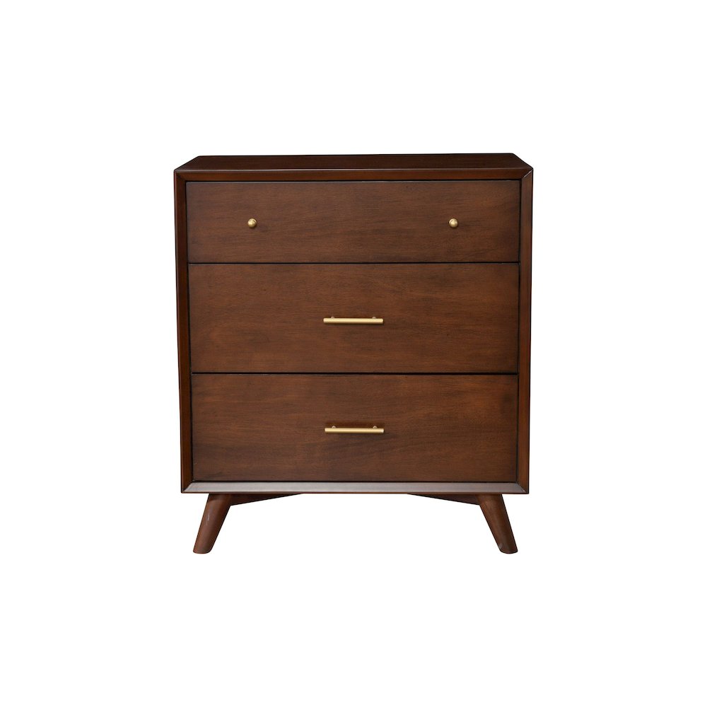 Flynn Mid Century Modern 3 Drawer Small Chest, Walnut. Picture 3