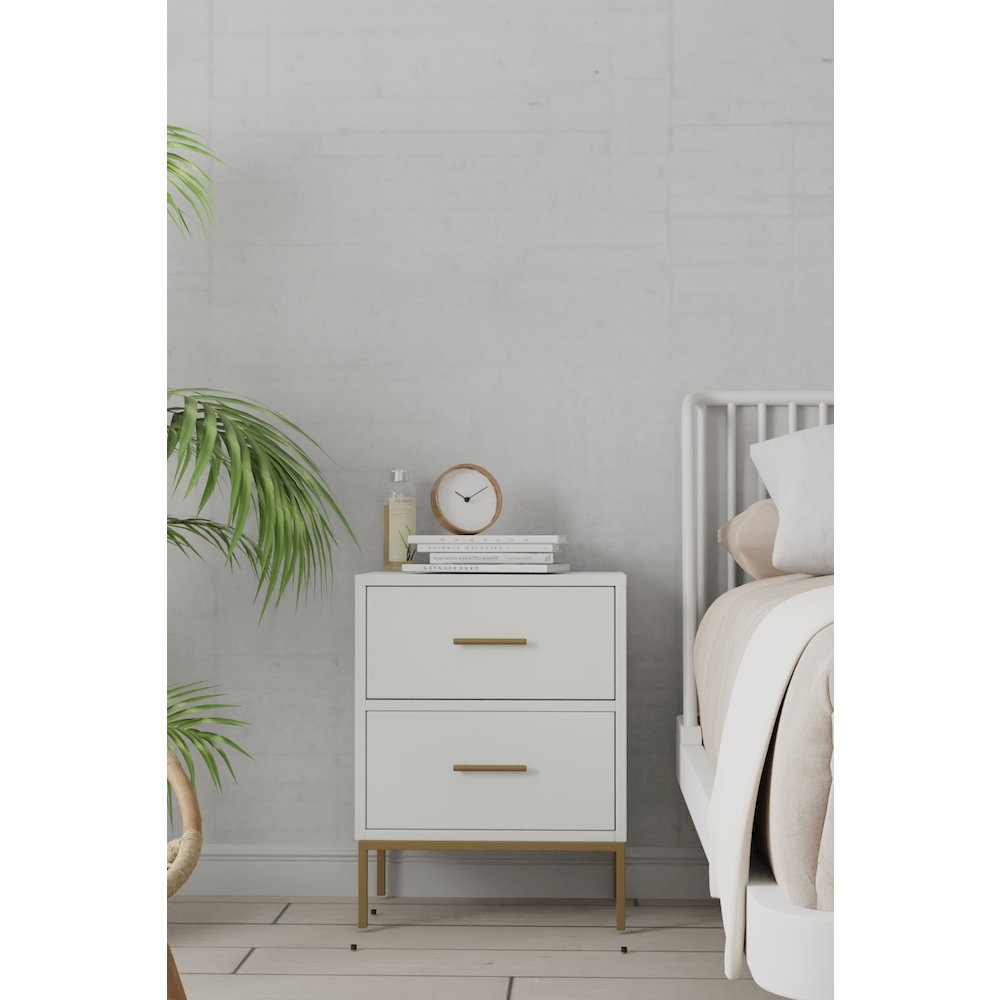 Madelyn Two Drawer Nightstand. Picture 2