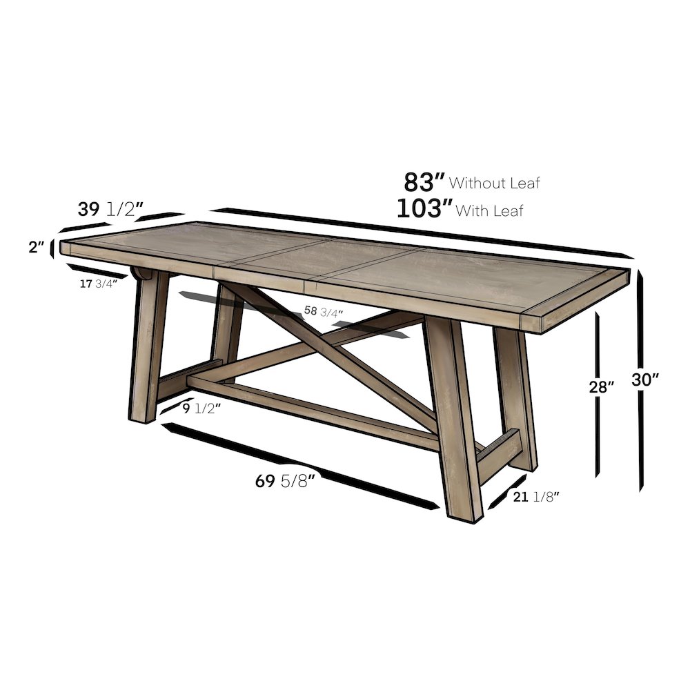 Newberry Extension Dining Table, Weathered Natural. Picture 10