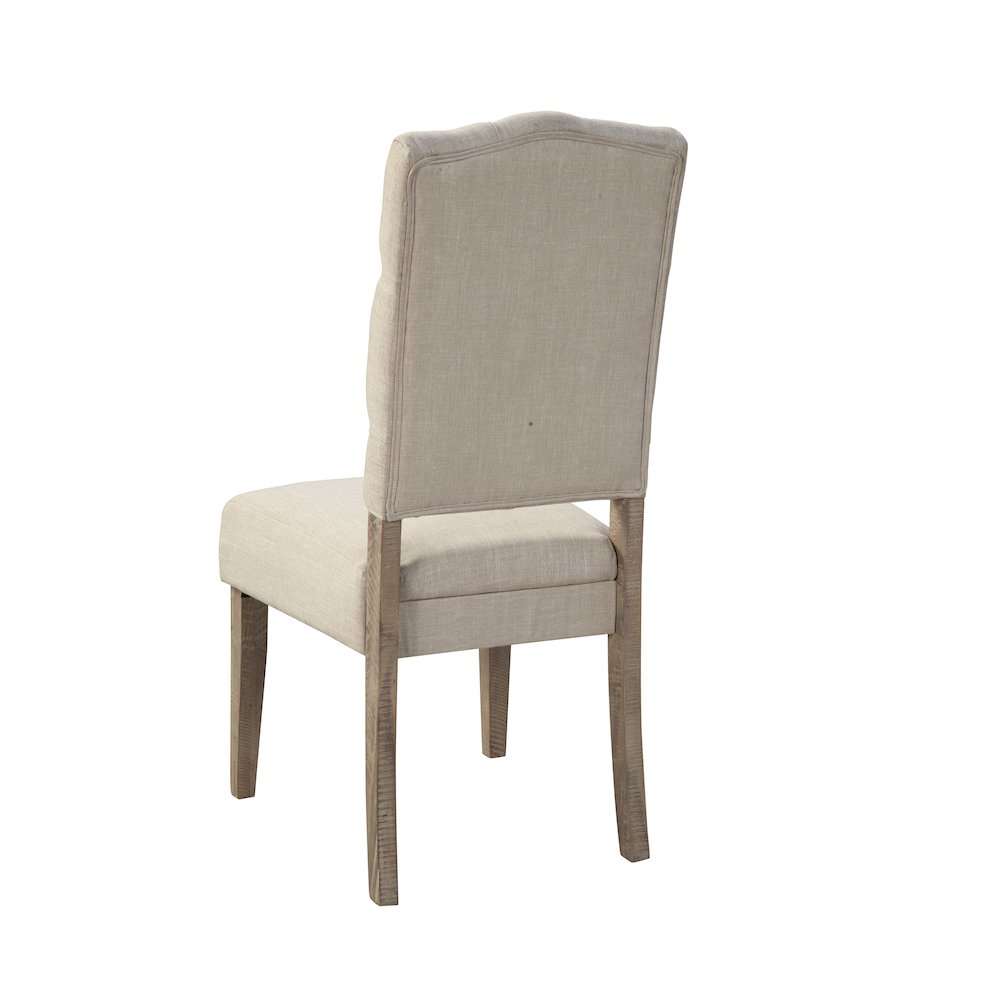 Newberry Set of 2 Button Tufted Parson Chairs, Weathered Natural. Picture 3