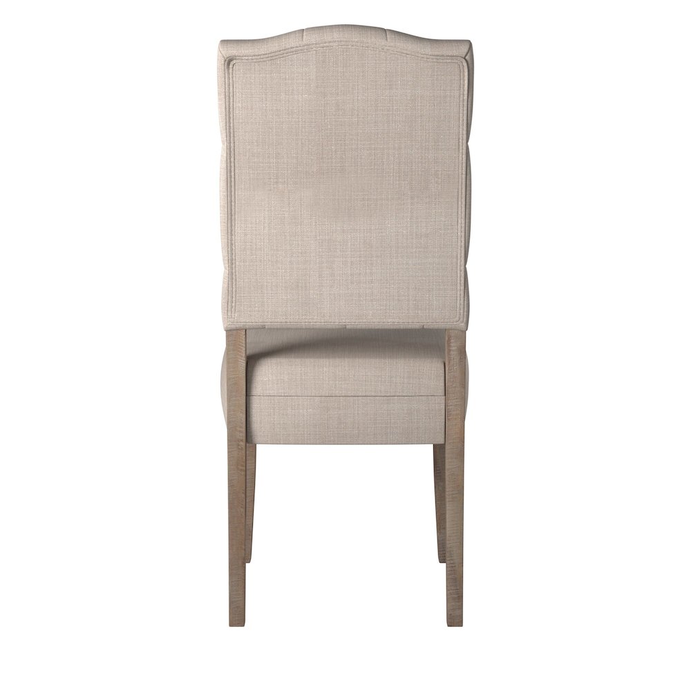 Newberry Set of 2 Button Tufted Parson Chairs, Weathered Natural. Picture 4