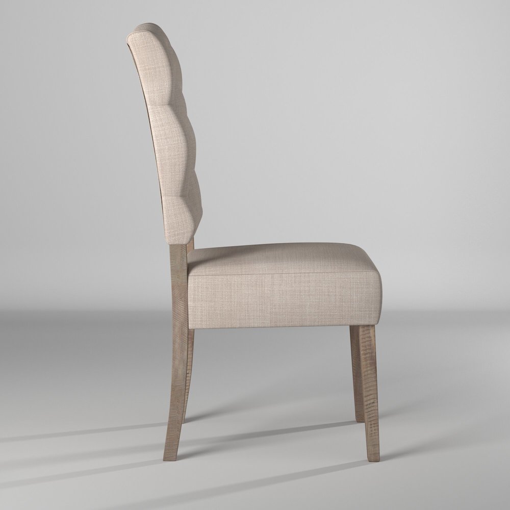 Newberry Set of 2 Button Tufted Parson Chairs, Weathered Natural. Picture 9