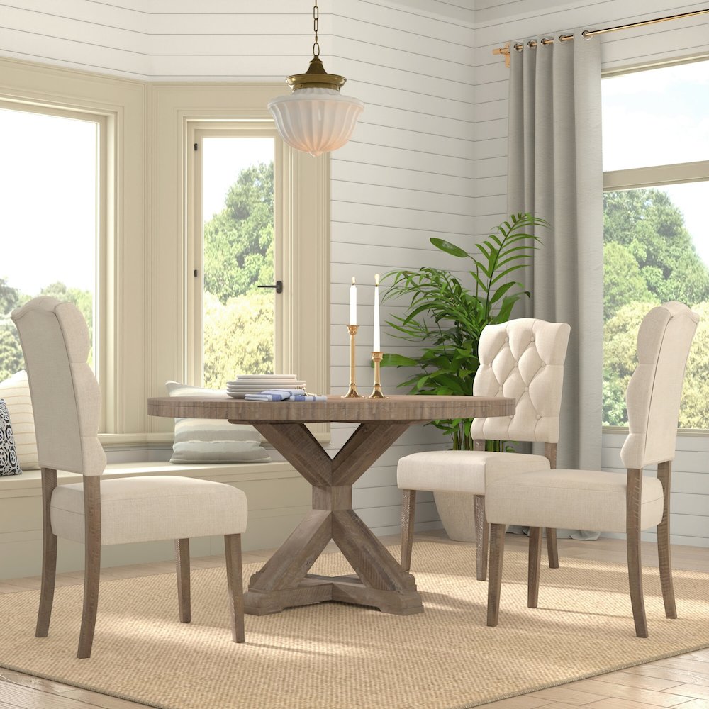 Newberry Round Dining Table, Weathered Natural. Picture 2