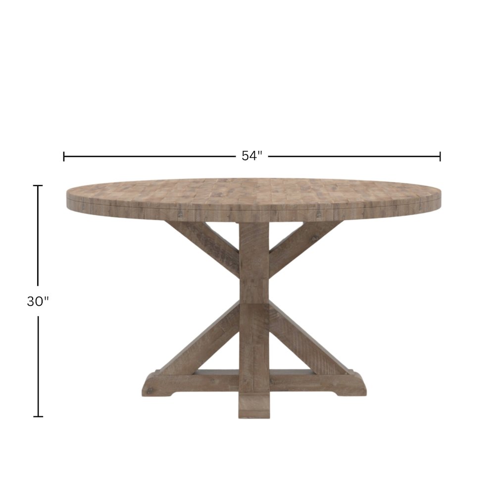 Newberry Round Dining Table, Weathered Natural. Picture 8