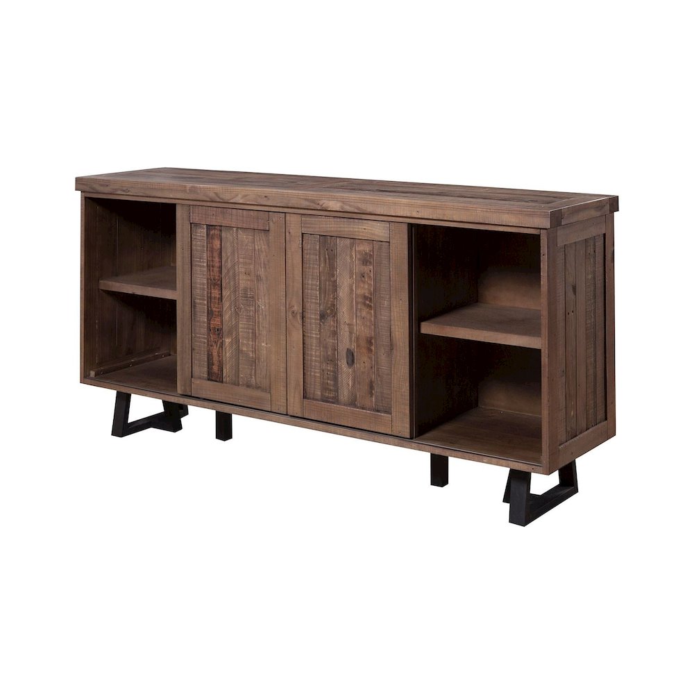 Prairie Sideboard with Wine Holder, Natural/Black. Picture 3