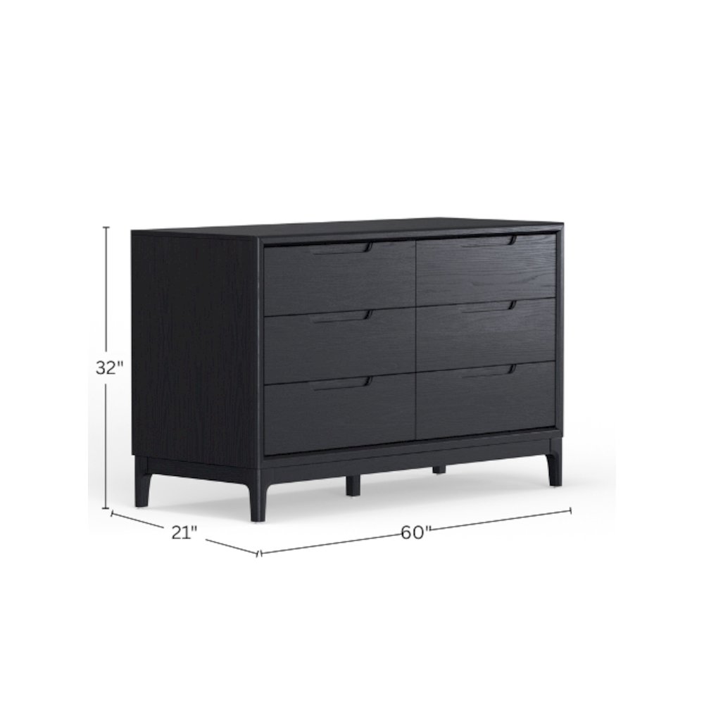 June 60" Dresser, Vintage Black. Picture 1