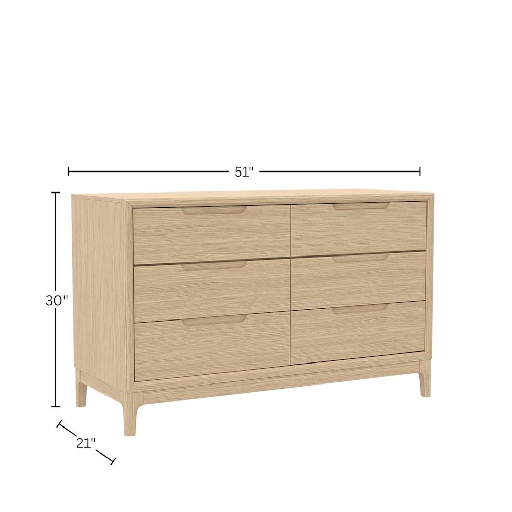 Light Oak Modern Bedroom Dresser with Spacious Drawers and Sturdy Design. Picture 9