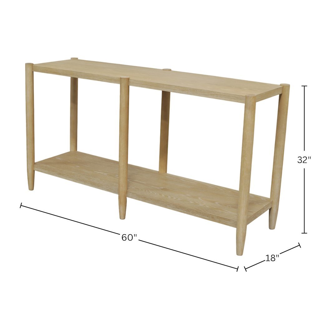 Light Wood Finish Console Table with Modern Contemporary Design and Stable Base. Picture 6