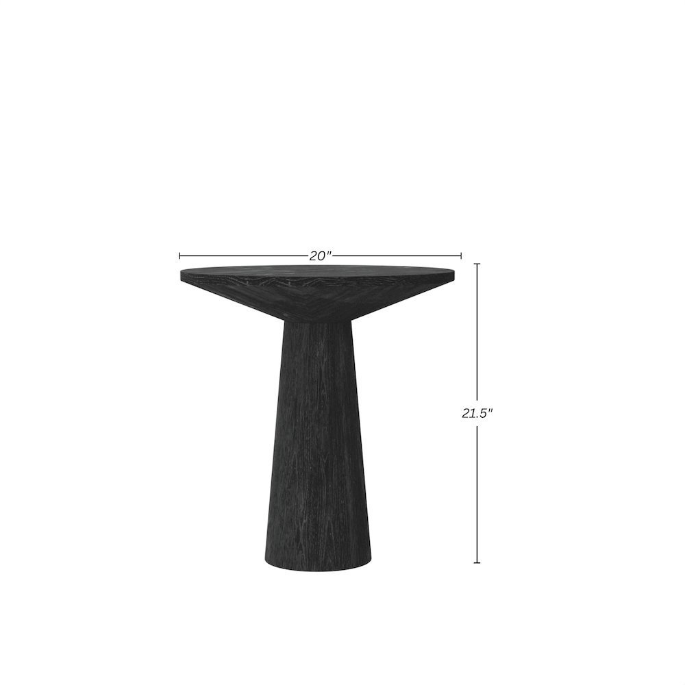 Black Modern End Table with Single Piece Design and Coffee Table Style. Picture 8
