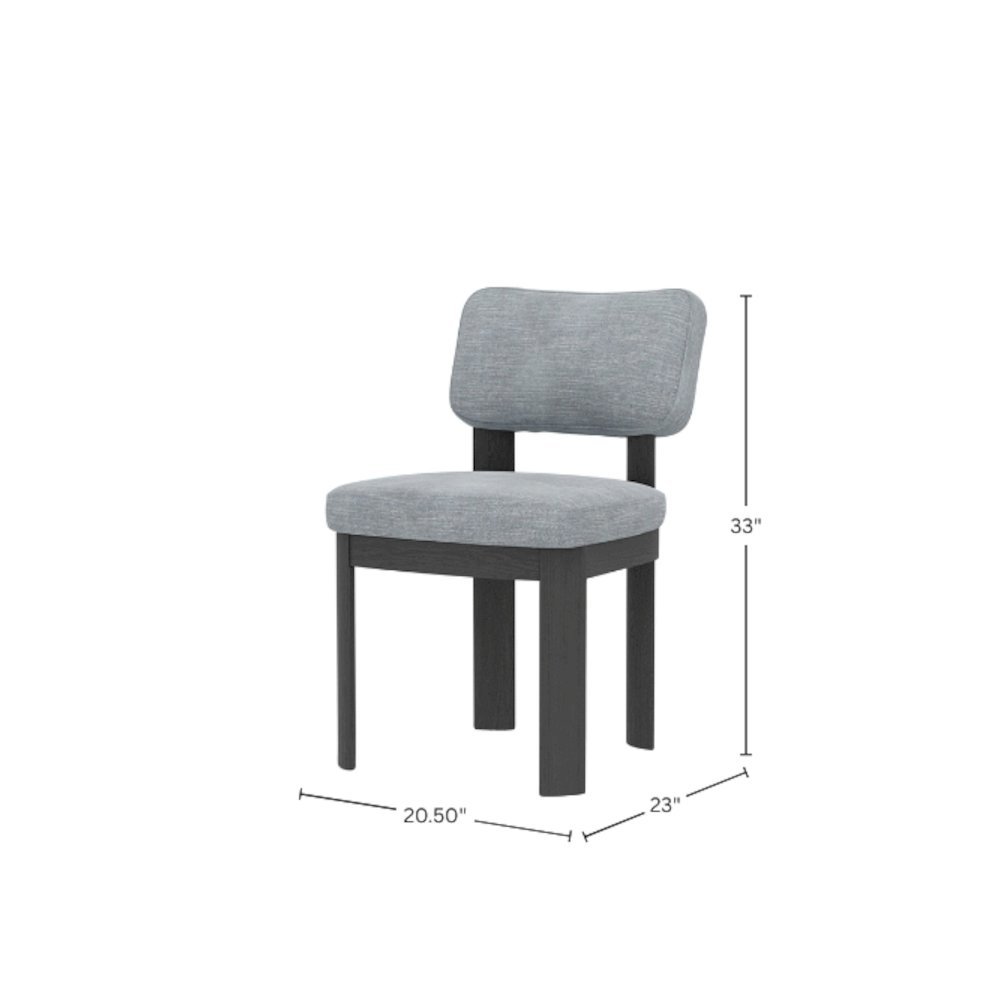 Black Upholstered Side Chairs Set of 2 with Modern Design. Picture 8
