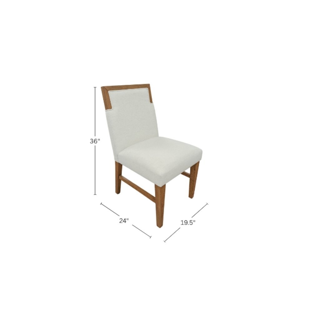 Modern Rustic Oak Side Chairs Set of 2 with Upholstered Seats and Durable Frame. Picture 7