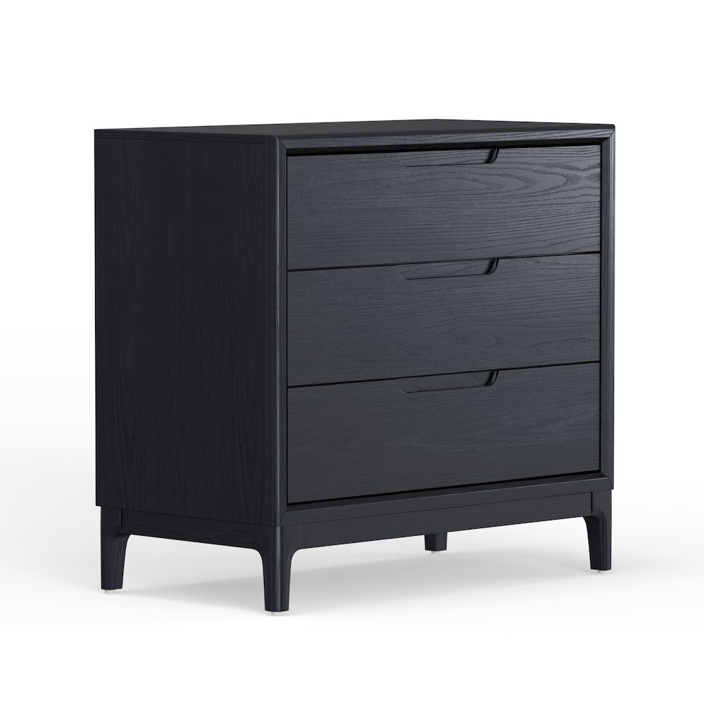 Vintage Black Accent Chest with Modern Design and Single Drawer, No Upholstery. Picture 1