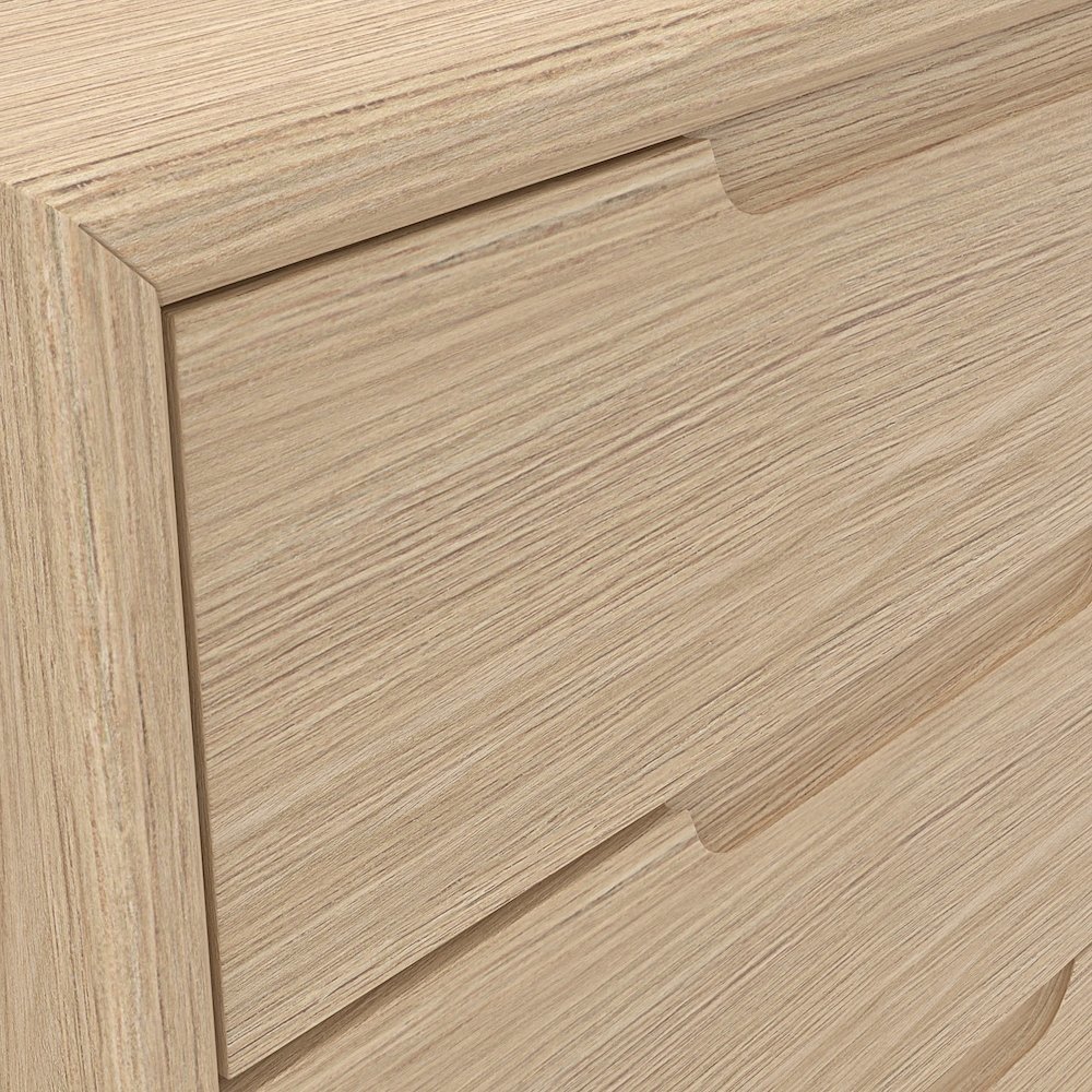 Light Oak Modern Bedroom Dresser with Spacious Drawers and Sturdy Design. Picture 7