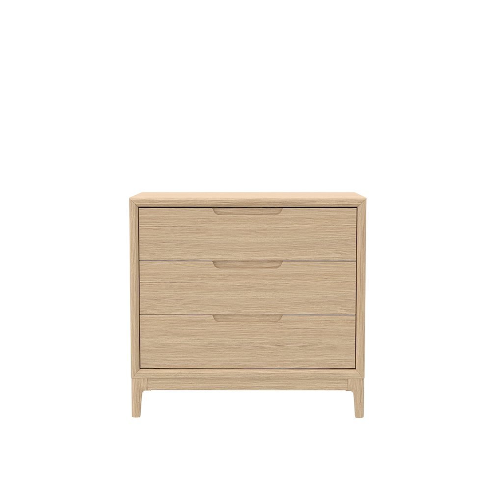 Light Oak Accent Chest with Modern Design and Spacious Drawer Storage. Picture 4