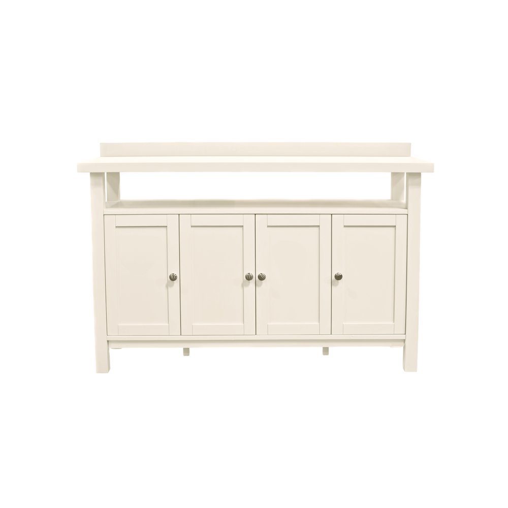 Sideboard with Open Shelf Modern Farmhouse Style Sturdy Storage. Picture 1